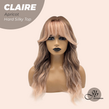 JBEXTENSION 22 Inches Scalpiana Apricot 3.5X4 Hard Silky Top Natural Scalp Effect Women Wig With Bangs CLAIRE SILKY TOP APRICOT