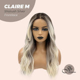 JBEXTENSION 22 Inches Body Wave Shatush Silver Pre-Cut Frontlace Glueless Wig CLAIRE M SILVER