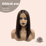 JBEXTENSION 14 Inches Bob Cut Brown Frontlace Glueless Wig GIULIA BOB BROWN (FREE PARTING)