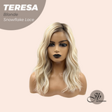 JBEXTENSION 18 Inches Mix Blonde Pre-Cut Snowflake Lace Frontlace Glueless Wig TERESA BLONDE【PERMATEASE】【BENDY EAR TABS】
