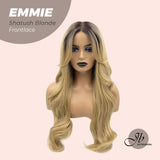 JBEXTENSION 26 Inches Curly Women Shatush Blonde Wig Pre-Cut Frontlace Wig EMMIE SHATUSH BLONDE