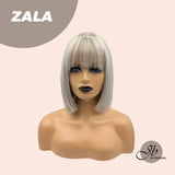 JBEXTENSION 10 Inches Bob Cut Tea Grey Hair With Bangs Wig ZALA