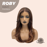 JBEXTENSION 22 Inches Auburn with Highlight Women Pre-Cut Frontlace Glueless Wig ROBY AUBURN
