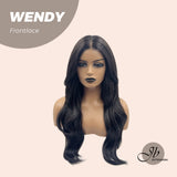 JBEXTENSION 25 Inches Curly Dark Brown Pre-Cut Frontlace Wig WENDY
