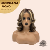 JBEXTENSION MORGANA MONO Monofilament Handmade Wig 6X5 Full Monofilament Hand Tied Top Wig 13 Inches Hazelnut Blonde Highlight Mono Lace Wig With Anti-slip Silicone Strips Glueless Wig MORGANA MONO【BENDY EAR TABS】