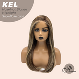 JBEXTENSION 22 Inches Hazelnut Blonde Highlight Pre-Cut Snowflake Lace Frontlace Glueless Wig KEL HAZELNUT【PERMATEASE】【BENDY EAR TABS】