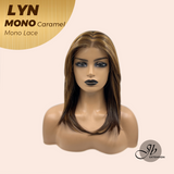 JBEXTENSION LYN MONO Partial Monofilament Wig 17 Inches Caramel Partial Mono Lace Glueless Wig LYN MONO CARAMEL【BENDY EAR TABS】