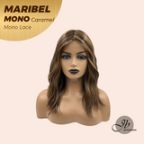 JBEXTENSION MARIBEL MONO Monofilament Handmade Wig 6X5 Full Monofilament Hand Tied Top Wig 16 Inches Caramel Wave Mono Lace Wig With Anti-slip Silicone Strips Glueless Wig MARIBEL MONO CARAMEL【BENDY EAR TABS】