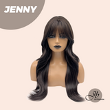 JBEXTENSION 25 Inches Midnight Brown( Black/Brown) Curly Wig with Bangs JENNY