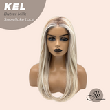 JBEXTENSION 22 Inches Butter Milk Pre-Cut Snowflake Lace Frontlace Glueless Wig KEL BUTTER MILK【PERMATEASE】【BENDY EAR TABS】