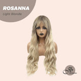 JBEXTENSION 28 Inches Long Body Wave Light Blonde Wig With Bangs ROSANNA LIGHT BLONDE