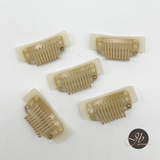 JBEXTENSION 5 Pcs 9-teeth Hair Extension Adjustable Smart Clips Hair Extension Wigs Reusable Snap Clips Comb Small Snap Wig Accessories for Women Wigs Smart Clips 5 Pcs