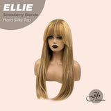 JBEXTENSION 26 Inches Scalpiana Strawberry Blonde Wolf Cut 3.5X4 Hard Silky Top Natural Scalp Effect Wig With Bangs ELLIE STRAWBERRY BLONDE Silk Top