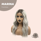 JBEXTENSION 20 Inches Silver Color Wave Pre-Cut Frontlace Glueless Wig MARINA