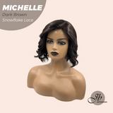 JBEXTENSION 10 Inches Dark Brown Pre-Cut Side Part Snowflake Lace Frontlace Glueless Wig MICHELLE DARK BROWN【BENDY EAR TABS】
