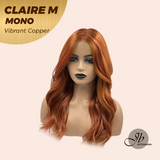 HOT OF SEASON - CLAIRE MONO VIBRANT COPPER Partial Monofilament Wig 22 Inches Vibrant Copper Partial Mono Lace Glueless Wig Claire Mono Vibrant Copper【BENDY EAR TABS】
