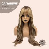 JBEXTENSION 25 Inches Scalpiana Hazelnut 3.5X4 Hard Silky Top Natural Scalp Effect Wig With Bangs CATHERINE HAZELNUT