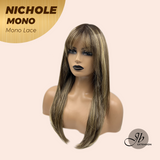 JBEXTENSION NICHOLE MONO Monofilament Handmade Wig 6X5 Full Monofilament Hand Tied Top Wig 23 Inches Hazelnut Mono Lace Wig With Anti-slip Silicone Strips Glueless Wig NICHOLE MONO【BENDY EAR TABS】