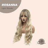JBEXTENSION 28 Inches Long Body Wave Light Blonde Wig With Bangs ROSANNA LIGHT BLONDE