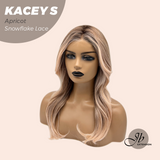 JBEXTENSION 20 Inches Apricot Pre-Cut Snowflake Lace Frontlace Glueless Wig KACEY S APRICOT【PERMATEASE】【BENDY EAR TABS】