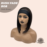 JBEXTENSION 12 Inches Short Hair Dark Brown Headband Wig RUSH FADE BOB - DARK BROWN