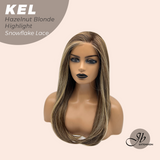 JBEXTENSION 22 Inches Hazelnut Blonde Highlight Pre-Cut Snowflake Lace Frontlace Glueless Wig KEL HAZELNUT【PERMATEASE】【BENDY EAR TABS】