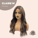 Nichole's Selection - 22 Inches Body Wave Brown With Highlight Pre-Cut Frontlace Glueless Wig CLAIRE LACE M