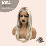 JBEXTENSION 22 Inches Butter Milk Pre-Cut Snowflake Lace Frontlace Glueless Wig KEL BUTTER MILK【PERMATEASE】【BENDY EAR TABS】