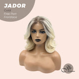 JBEXTENSION 10 Inches Light Blonde Curly Lace Front Wig.Pre Plucked 13*4 HD Transparent Lace Frontal Handmade Futura Fiber Swiss Lace Synthetic Fiber Pre-Cut Lace Glueless Wig JADOR GOLD