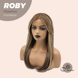 JBEXTENSION 22 Inches Hazelnut Blonde Highlight Women Pre-Cut Frontlace Glueless Wig ROBY HAZELNUT