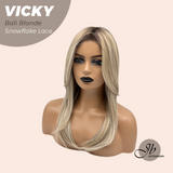 JBEXTENSION 20 Inches Bali Blonde Pre-Cut Snowflake Lace Frontlace Glueless Wig VICKY BALI BLONDE【PERMATEASE】【BENDY EAR TABS】- M/L