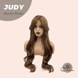 JBEXTENSION 26 Inches Long Curly Mocha Brown Wig JUDY MOCHA BROWN
