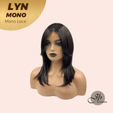 JBEXTENSION LYN MONO Partial Monofilament Wig 17 Inches Natural Black Partial Mono Lace Glueless Wig Lyn Mono【BENDY EAR TABS】