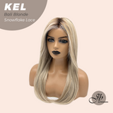 JBEXTENSION 22 Inches Bali Blonde Pre-Cut Snowflake Lace Frontlace Glueless Wig KEL BALI BLONDE【PERMATEASE】【BENDY EAR TABS】- M/L