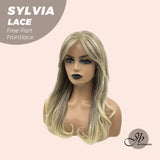 JBEXTENSION 20 Inches Dirty Blonde Curly Free Part Pre-Cut Frontlace Glueless Wig SYLVIA LACE