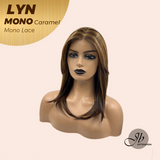JBEXTENSION LYN MONO Partial Monofilament Wig 17 Inches Caramel Partial Mono Lace Glueless Wig LYN MONO CARAMEL【BENDY EAR TABS】