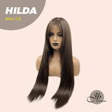 HOT OF SEASON - Mini G5 28 Inches Long Cold Brown Straight Wig With Bangs HILDA