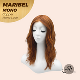 JBEXTENSION MARIBEL MONO COPPER Monofilament Handmade Wig 6X5 Full Monofilament Hand Tied Top Wig 16 Inches Copper Wave Mono Lace Wig With Anti-slip Silicone Strips Glueless Wig MARIBEL MONO COPPER【BENDY EAR TABS】