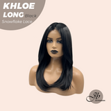 HOT OF SEASON - 18 Inches Black Pre-Cut Snowflake Lace Frontlace Glueless Wig KHLOE LONG BLACK【PERMATEASE】【BENDY EAR TABS】