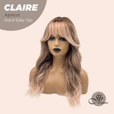 JBEXTENSION 22 Inches Scalpiana Apricot 3.5X4 Hard Silky Top Natural Scalp Effect Women Wig With Bangs CLAIRE SILKY TOP APRICOT