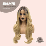 JBEXTENSION Peluca rizada de 26 pulgadas para mujer, peluca rubia Shatush, peluca frontal precortada, EMMIE SHATUSH BLONDE