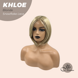 JBEXTENSION 12 Inches Bob Cut Blonde Pre-Cut Snowflake Lace Frontlace Glueless Wig KHLOE BLONDE【PERMATEASE】【BENDY EAR TABS】
