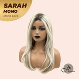 JBEXTENSION SARAH MONO Full Monofilament Wig 22 Inches Blonde Color Full Mono Lace Glueless With Anti-slip Silicone Strips Wig SARAH MONO【BENDY EAR TABS】