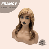 JBEXTENSION 18 Inches Crème Caramel Women Fashion Full Machine Wig FRANCY CRèME CARAMEL【PLUS PERMATEASE】【BENDY EAR TABS】