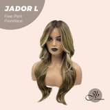 Silvia Highly Recommended- 24 Inches Mix Brown Curly Lace Front Wig.Pre Plucked 13*4 HD Transparent Lace Frontal Handmade Futura Fiber Swiss Lace Synthetic Fiber Pre-Cut Lace Glueless Wig JADOR L