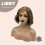 JBEXTENSION 11 Inches Wave Caramel Pre-Cut Side Part Snowflake Lace Frontlace Glueless Wig LIBBY【BENDY EAR TABS】
