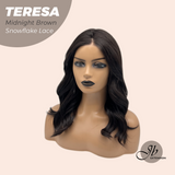 JBEXTENSION 18 Inches Midnight Brown( Black/Brown) Pre-Cut Snowflake Lace Frontlace Glueless Wig TERESA MIDNIGHT BROWN【PERMATEASE】【BENDY EAR TABS】