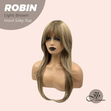 JBEXTENSION 22 Inches Scalpiana Light Brown Wolf Cut 3.5X4 Hard Silky Top Natural Scalp Effect Wig ROBIN LIGHT BROWN