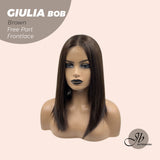 JBEXTENSION 14 Inches Bob Cut Brown Frontlace Glueless Wig GIULIA BOB BROWN (FREE PARTING)