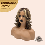 JBEXTENSION MORGANA MONO Monofilament Handmade Wig 6X5 Full Monofilament Hand Tied Top Wig 13 Inches Hazelnut Blonde Highlight Mono Lace Wig With Anti-slip Silicone Strips Glueless Wig MORGANA MONO【BENDY EAR TABS】